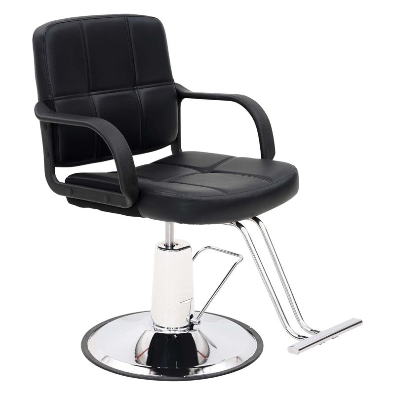 Fauteuil de coiffeur inclinable hydraulique avec pivotement à 360 ° et appui-tête réglable pour une utilisation en salon
