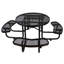 Round outdoor steel picnic table-443379267