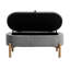 Banc en velours côtelé gris style Mid-Century avec pieds en bois stables et siège de rangement moderne