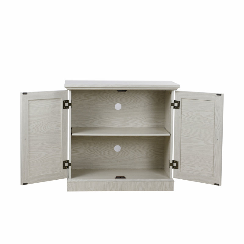 Armoire de rangement ajustable avec 2 portes en miroir, grain de bois blanc 3D, pour la salle à manger, la salle de séjour, la cuisine, économique et captivante