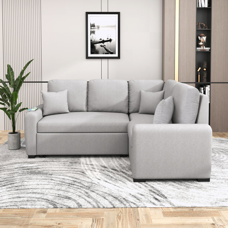 Canapé modulaire 3 pièces Harelda, Lin gris