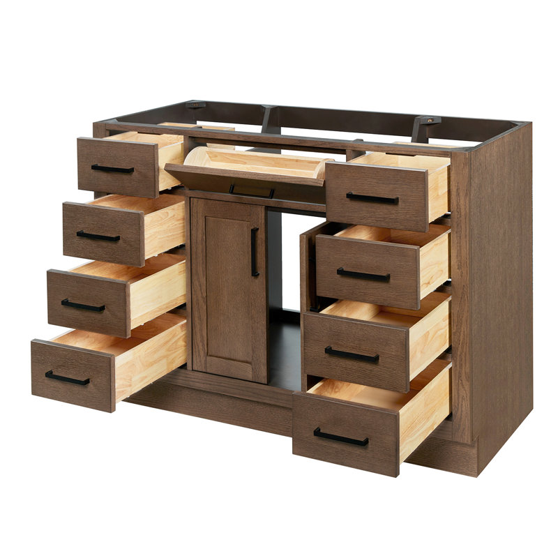 Base de meuble-lavabo simple 48 po Osoria, Chêne brun