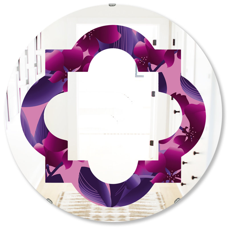 Miroir mural quadrilobe, H 31,5 po x l po