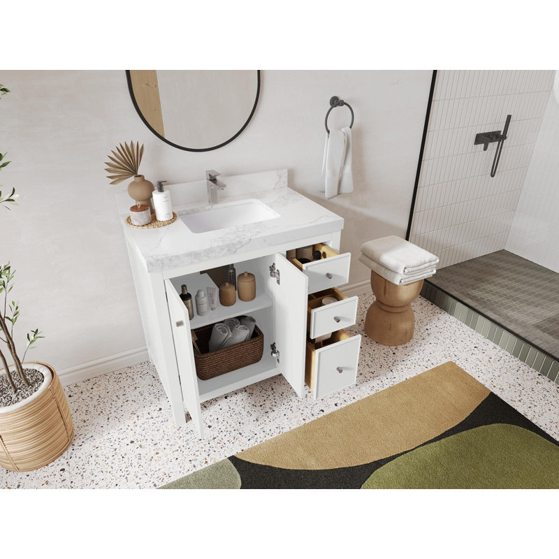 Meuble-lavabo simple avec plateau Chicago 36, Brun Viola