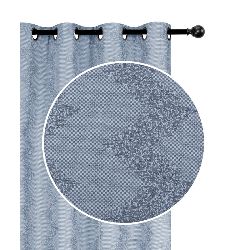 Khawla Blackout Curtain Pair, 54" W x 84" L, Blue