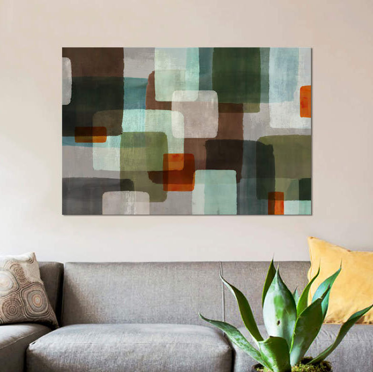 « ekran », impression sur toile, H 26 po x l 40 po x P 1,5 po, Pas de tapis, Toile tendue