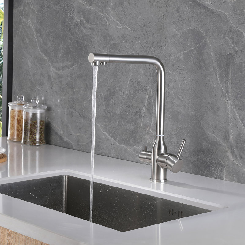 Paddock Twin Lever 3 Way Kitchen Faucet
