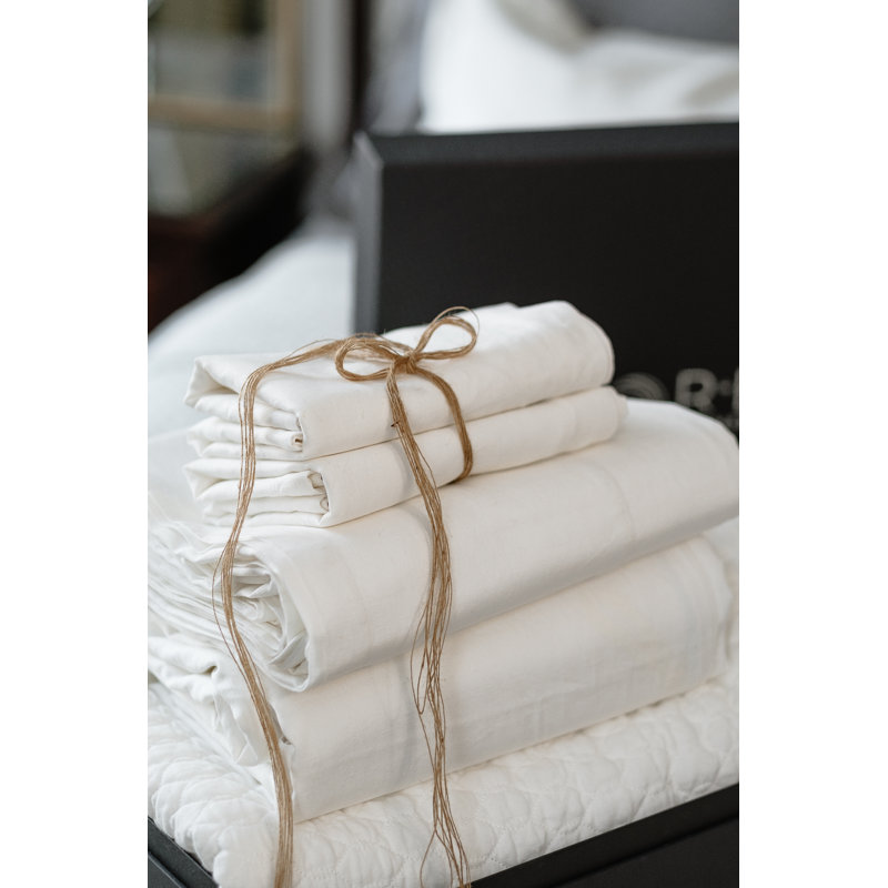 Ensemble de draps en lin, Grand, Blanc arctique