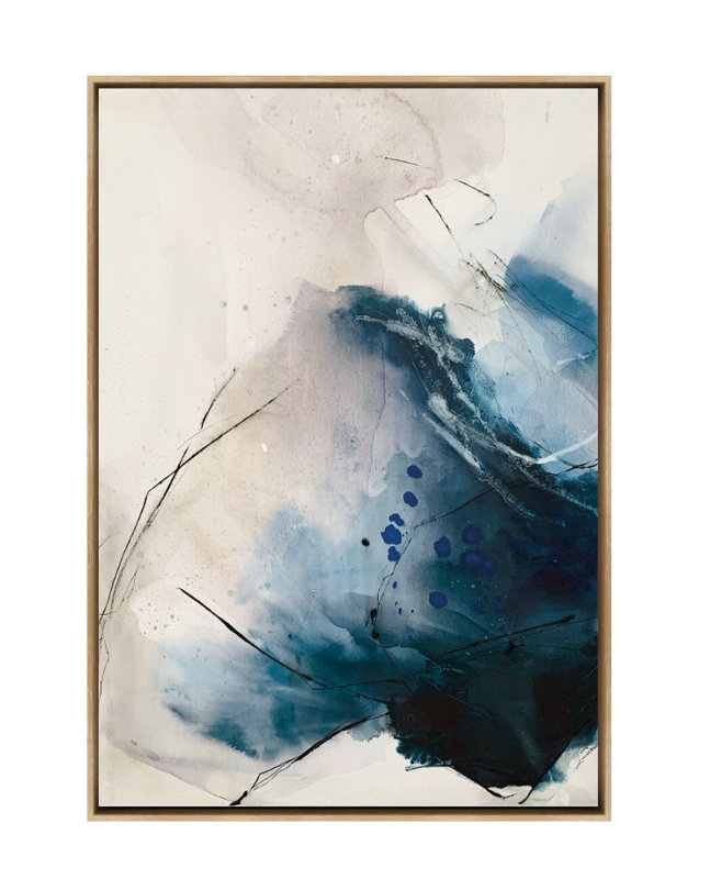 Velora Single Picture Frame Painting on Wood, 70 cm H x 94 cm W, Oak
