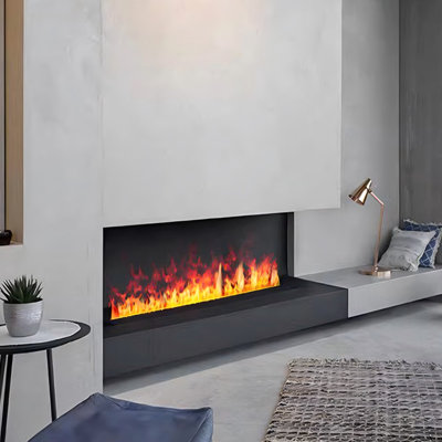 Humidificateur encastré en acier inoxydable 70,87 "avec flamme de brume simulée pour salon