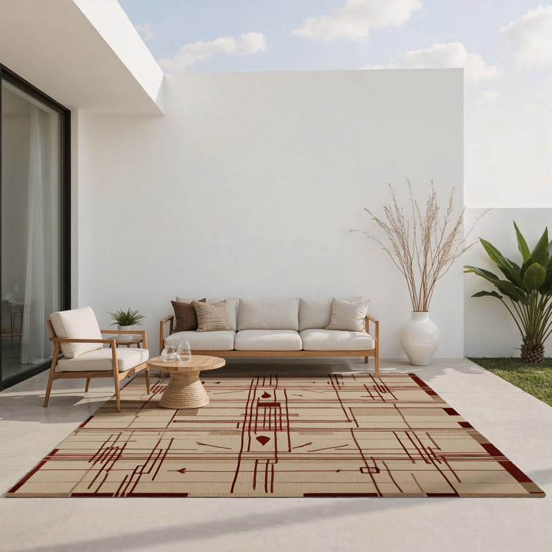 Tapis intérieur et extérieur Diagonal Drift, Rectangle 1 pi 6 po x 2 pi 6 po
