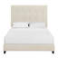 Lit tapissier beige avec 3 lattes de soutien et cadre emboîtable moderne en mousse
