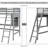 Twin Size Loft Bed With Storage Shelves, Desk And Ladder, Gray-1828780544
