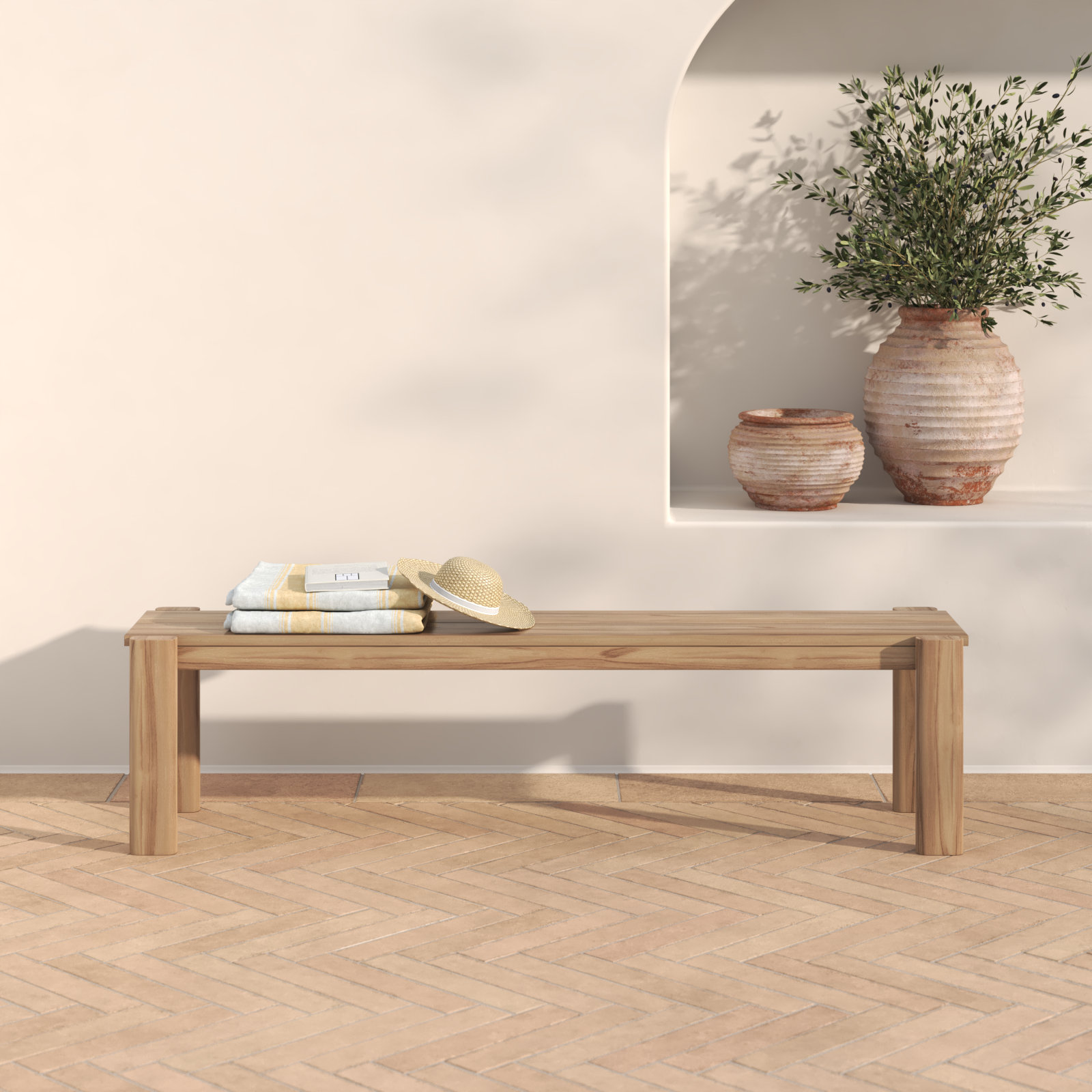 Jacinta 71'' Teak Outdoor Bench - Thumbnail 2