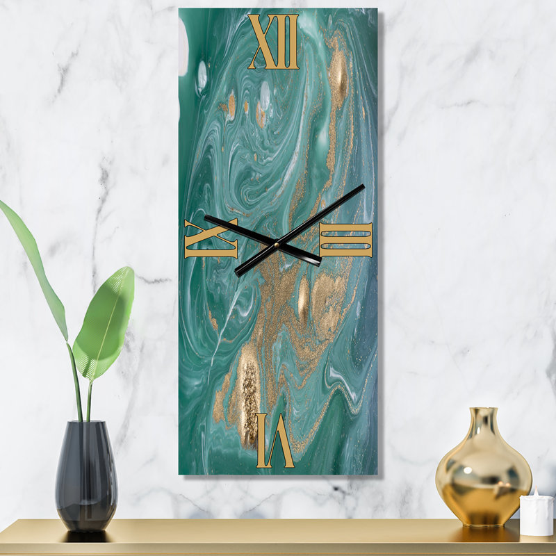 Horloge murale Glam Nature et marbre doré, Petit
