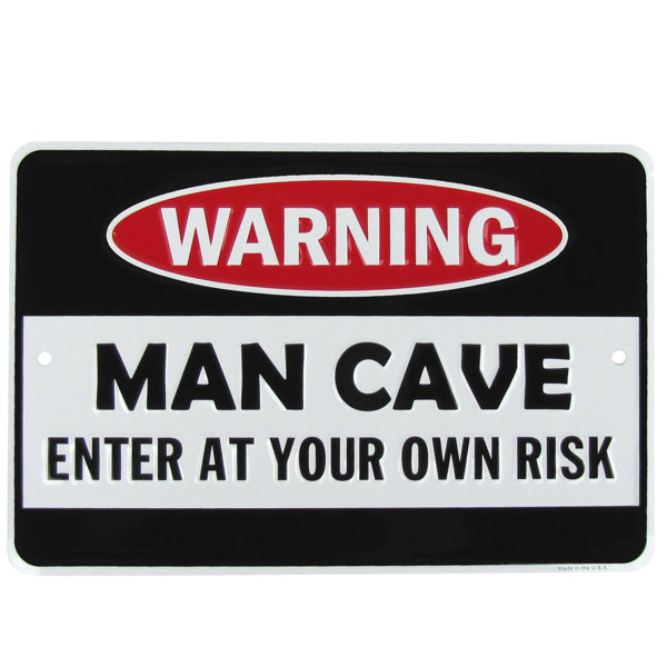 TreasureGurus Warning Man Cave Sign