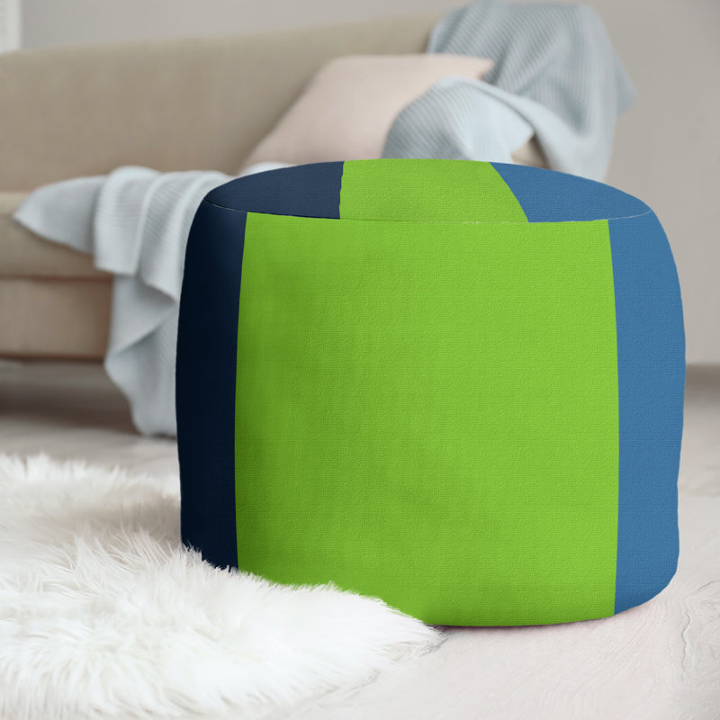 repose-pieds rond 20,5", Bleu minuit / vert aurore / bleu lac