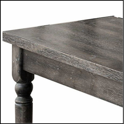 Vintage Farmhouse Dining Bench With Turned Legs, Weathered Grey Finish For Cozy And Authentic Seating