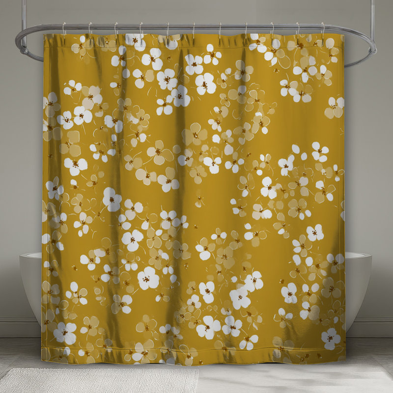 Rideau de douche floral - Boho bohémien, 70in W x 93in H