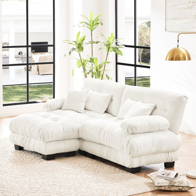 Canapé modulaire Cloud pour la maison - Chenille 2 places, coussins lombaires et jetables, convertible, salon doux avec accoudoirs larges, élégant et confortable