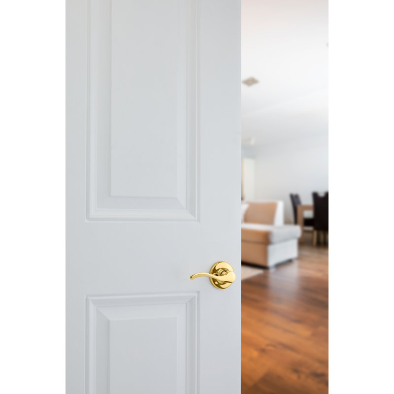 Balboa Door Lever, Polished Brass