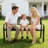 Pettit Steel Slat 50  in. High Back Outdoor Garden Bench, Patio Loveseat, Park Bench