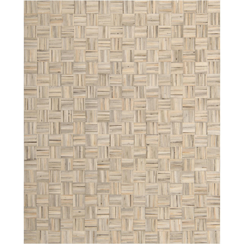 Tapis contemporain brun clair ivoire, Rectangle 7 pi 10 po x 10 pi