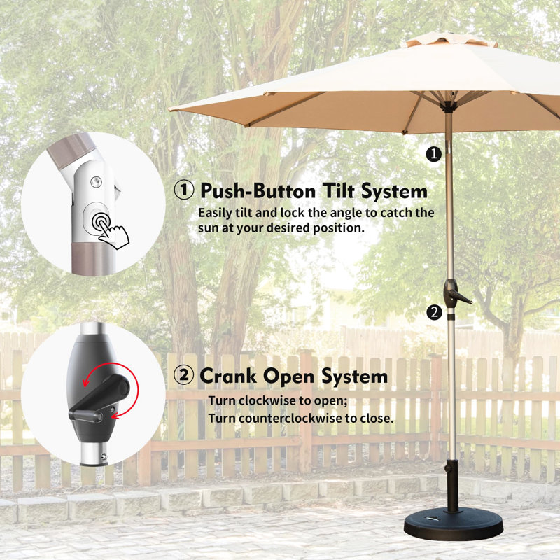 Parasol de terrasse 10pi - Ribs Beige Sun