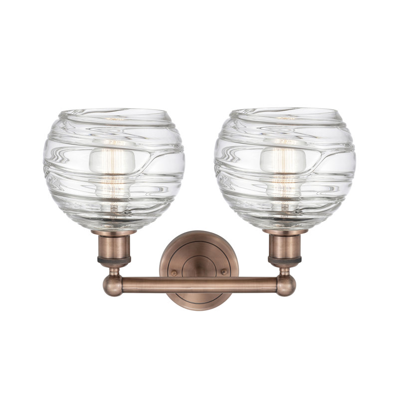 Éclairage pour meuble-lavabo à 2 lumières à intensité variable Essex, Cuivre antique, Clair