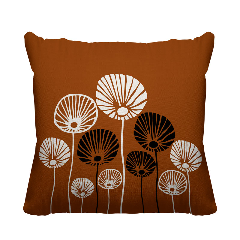 Coussin décoratif intérieur / extérieur Huber, L 19 po x H 19 po, Orange brûlé