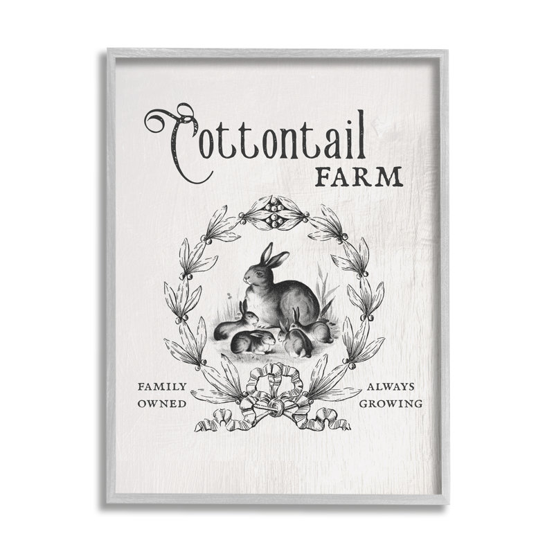 «Cottontail Farm», publicité vintage «Rabbit Family Country Illustration» par Daphne Polselli - impression