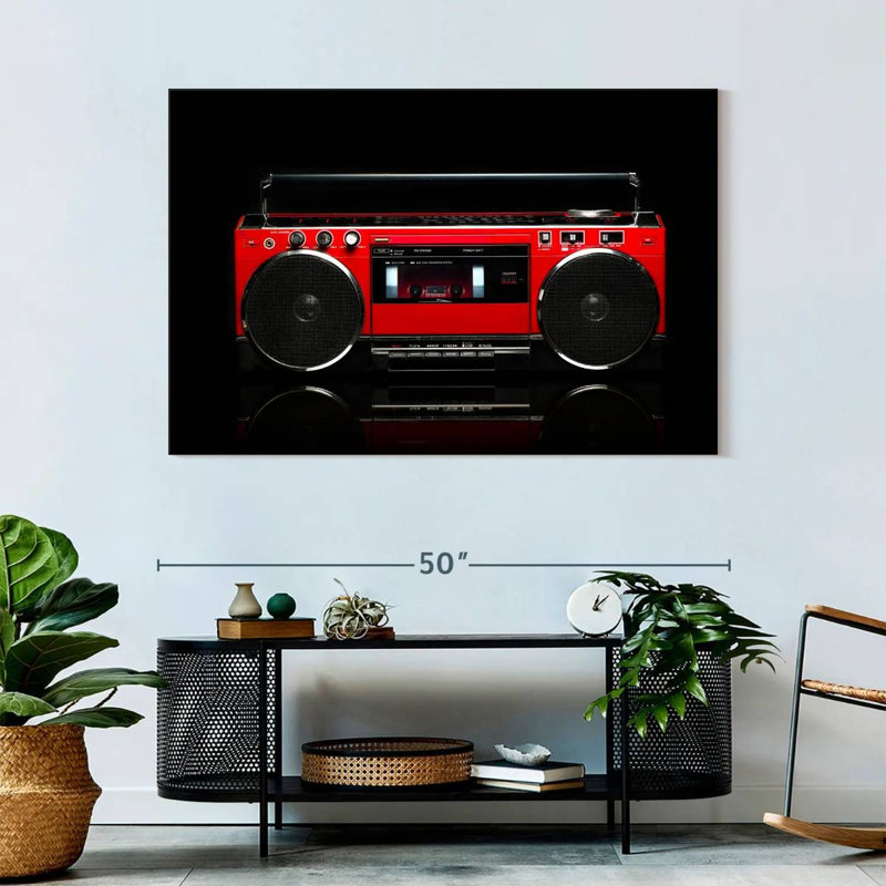 Abarca Retro Red Boom Box, 32" H x 48" W