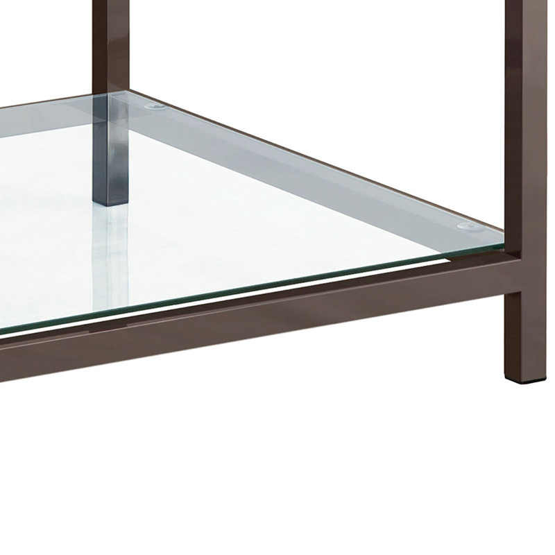 1-Shelf Glass Top Side End Table