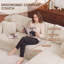 Canapé d'angle en velours côtelé de 269 cm (106 po), méridienne en L modulable, assise profonde, aucun assemblage requis-1468520470-1469528615