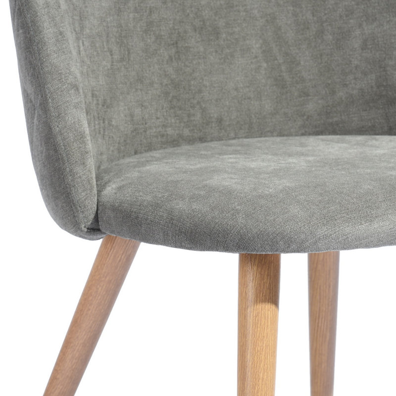 Dungorbery 46cm H Polyester Blend Upholstered Upholstered Back Side Chair, Brown, Grey