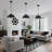 Modern Pendant Light 11.8inches 2 Packs,Black and White Hanging Light Fixtures for Kitchen,Dome Pendant Light,Ceiling Light Fixtures for Restaurant Room Aisle -214436366