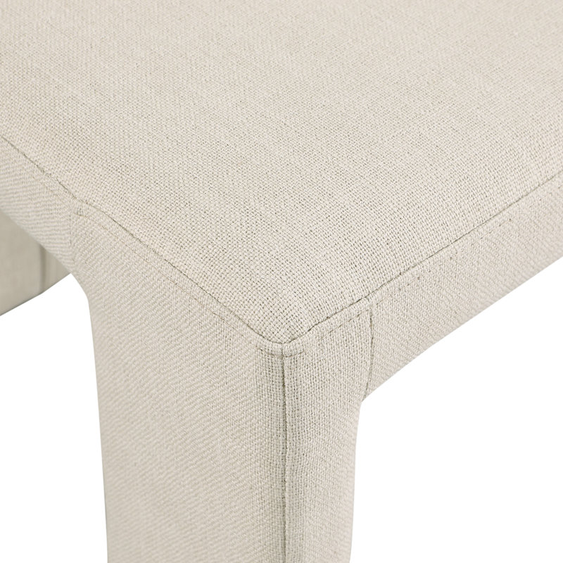 Chaise en tissu texturé Benson, Tissu beige texturé en lin