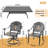 6-Person Rectangular Cast Aluminum Patio Dining Set with 2 Swivel Chairs & Cushions & Umbrella Hole