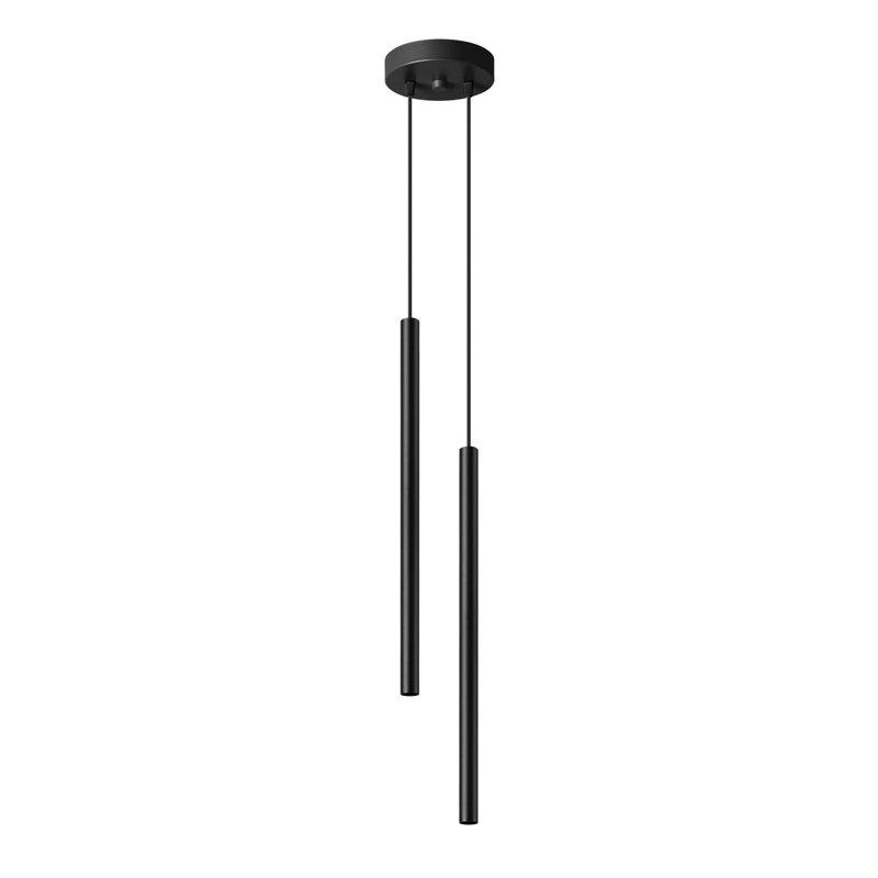 Berthile - Light Pendant, Black, 52cm W x 9cm D, 2 Lights