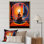 Orange, sarcelle, méditation, sérénade du Silence II - Portrait, reproduction d'art sur toile