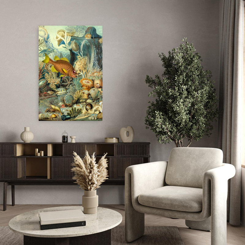 Dessous de surface, art mural rétro classique, H 36 po x l 24 po
