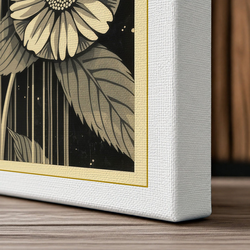 Daisy Study Botanical - Wrapped Canvas, 18x12 - 45.7 x 30.5 cm, White Border