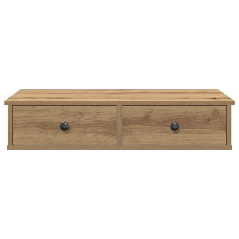 113-9 Wall Mounted Shelf, 17cm H x 80cm W x 31cm D, Artisan oak