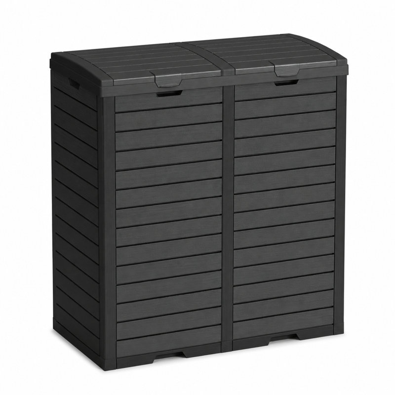 Poubelle d'extérieur 62 gallons, Noir