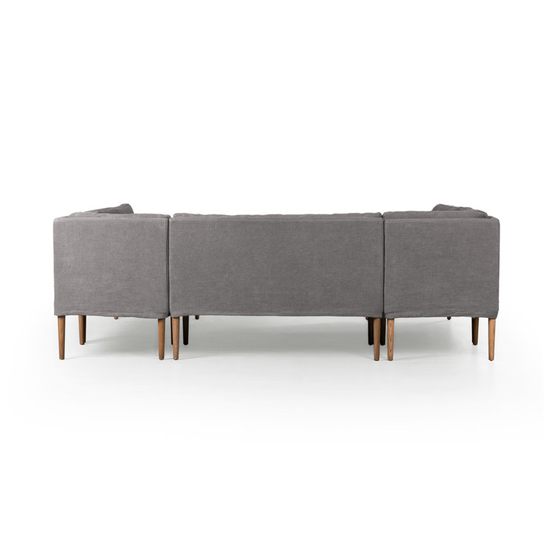 Aurelia 6-Piece Sectional, 34.5" H x 103" W x 76" D, Broadway Denim Linen
