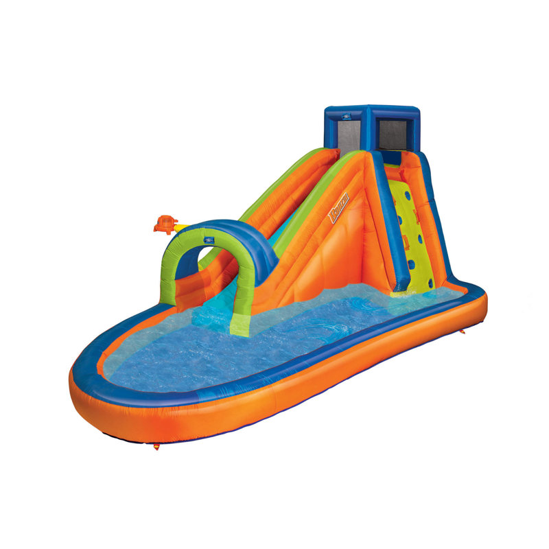 Banzai Inflatable Multi-Color Water Park with Slide and Pool