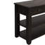 Console moderne de 48 po en bois de pin massif avec 3 tiroirs et 2 tablettes, finition noire vieillie pour le salon, et tablettes pour chambre à coucher industrielle-660705966