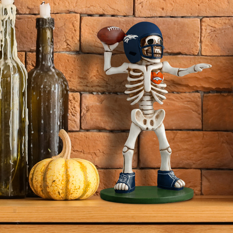 NFL Dallas Cowboys Skeleton Quarterback Resin Figurine | 12 in, NFL Denver Broncos