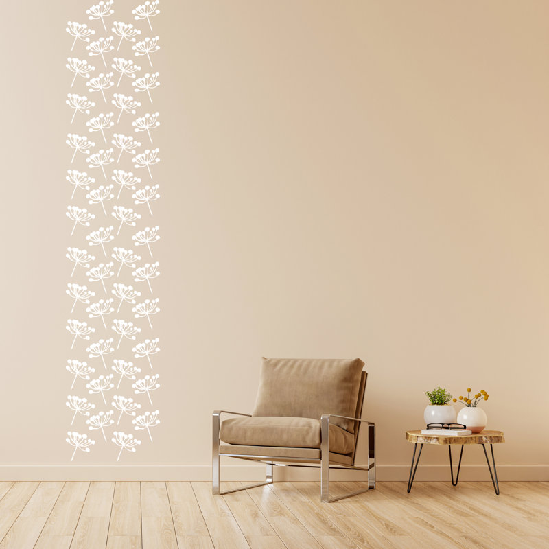 Plants & Flowers Wall Decal, White