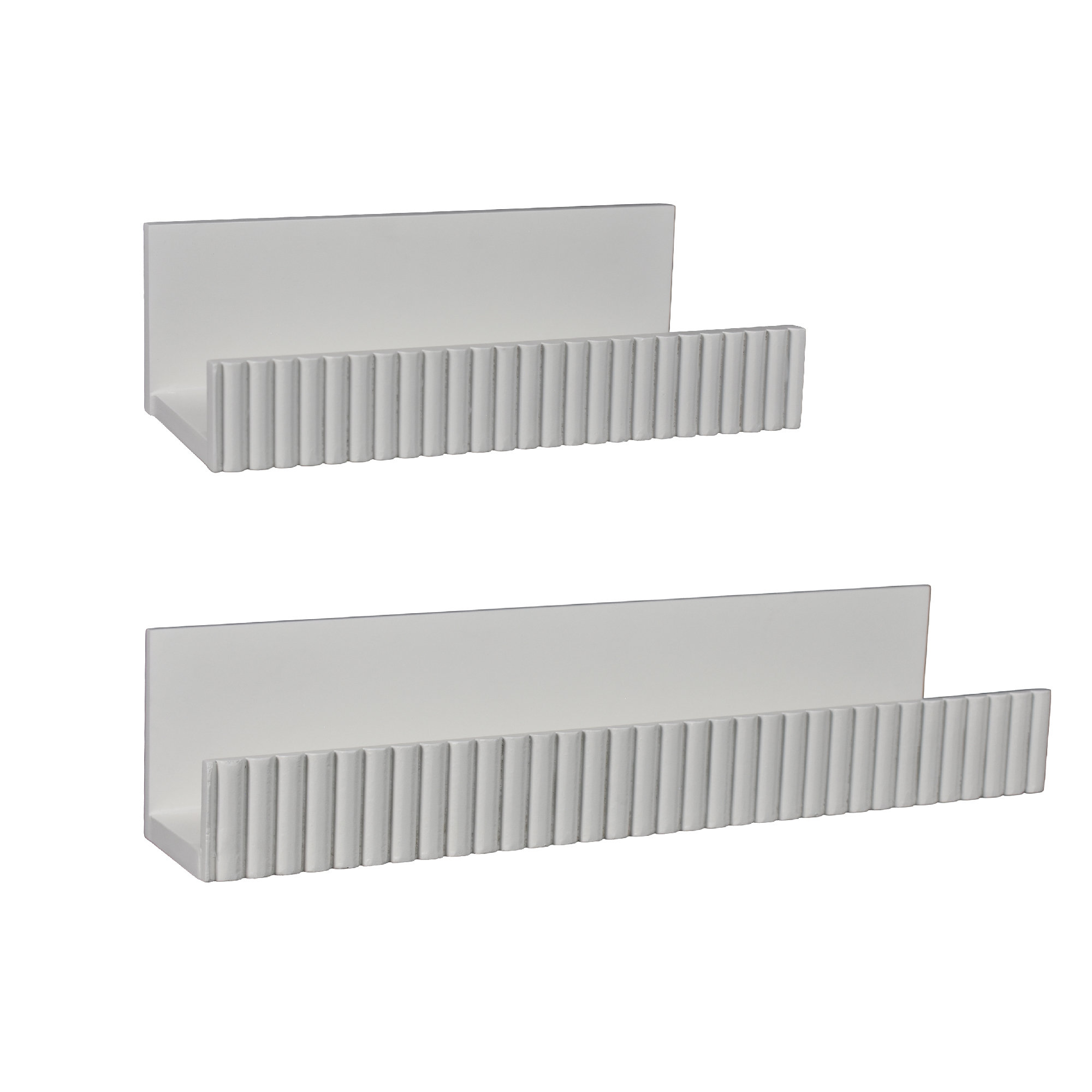 Ophelia & Co. Ribbed 2-Piece Floating Wall Shelf Set, Black shabby ...